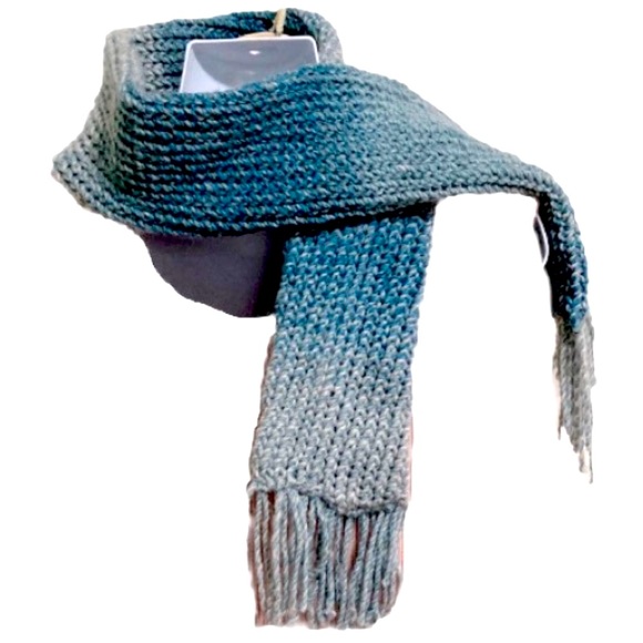 Teal Ombre Child  Super Soft Double Thick Fringed Scarf 46 x 4 inches - Picture 10 of 12